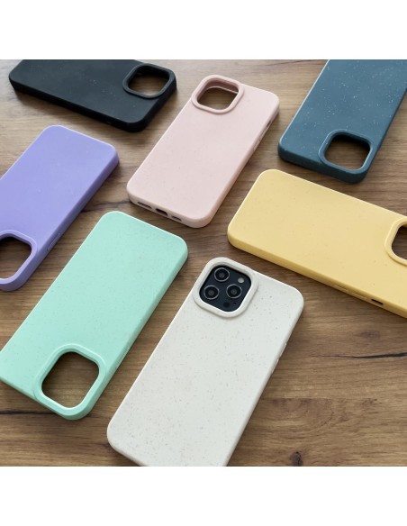 Eco Case iPhone 14 Plus dėklas, silikoninis, skaidus, mėtų žalias dangtelis