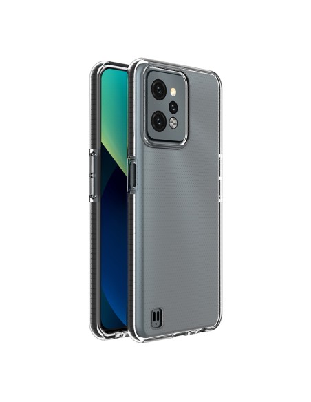 Spring Case Realme C31 silikoninis dangtelis su rėmeliu, juodas