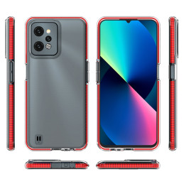Spring Case Realme C31 silikoninis dangtelis su rėmeliu, juodas