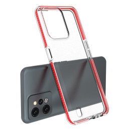 Spring Case Realme C31 silikoninis dangtelis su rėmeliu, juodas