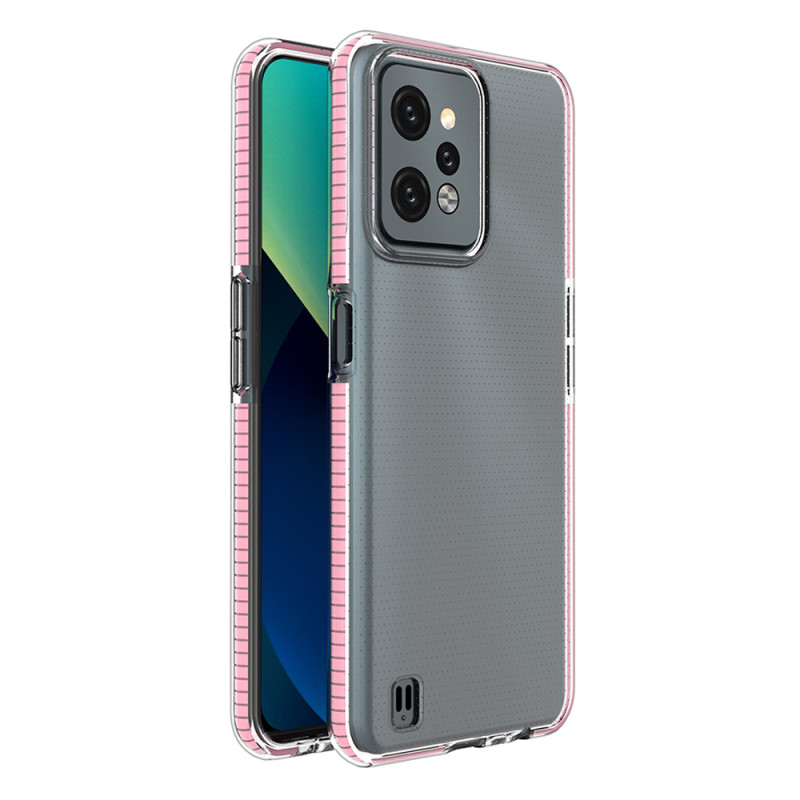 Spring Case Realme C31 silikoninis dangtelis su rėmeliu šviesiai rožinės spalvos