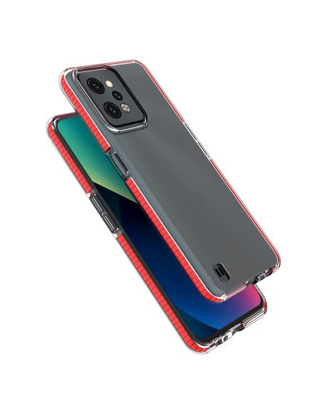 Spring Case Realme C31 silikoninis dangtelis su rėmeliu šviesiai rožinės spalvos