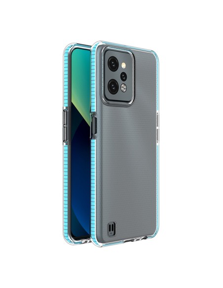 Spring Case Realme C31 silikoninis dangtelis su rėmeliu šviesiai mėlynas