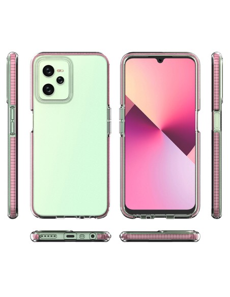 Spring Case Realme C35 silikoninis dangtelis su rėmeliu, juodas