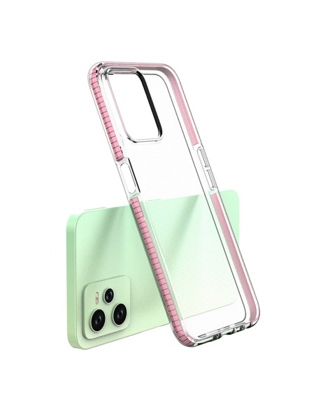 Spring Case Realme C35 silikoninis dangtelis su rėmeliu, juodas