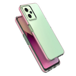 Spring Case Realme C35 silikoninis dangtelis su rėmeliu, juodas