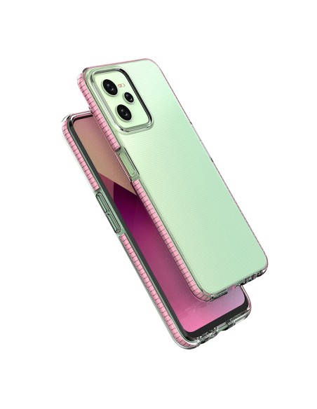 Spring Case Realme C35 silikoninis dangtelis su rėmeliu, juodas