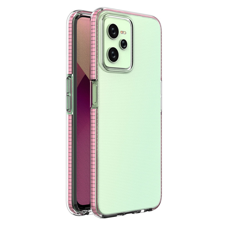 Spring Case Realme C35 silikoninis dangtelis su rėmeliu šviesiai rožinis