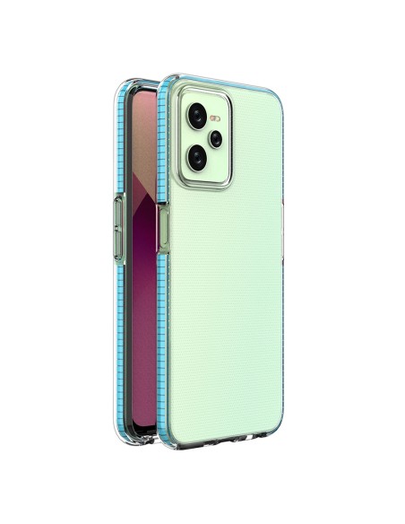 Spring Case Realme C35 silikoninis dangtelis su rėmeliu šviesiai mėlynas