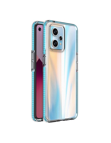 Spyruoklinis dėklas Realme 9 Pro+ / Realme 9 silikoninis dangtelis su rėmeliu, šviesiai mėlynas Spyruoklinis dėklas Realme 9 Pro+ / Realme 9 silikoninis dangtelis su rėmeliu, šviesiai mėlynas