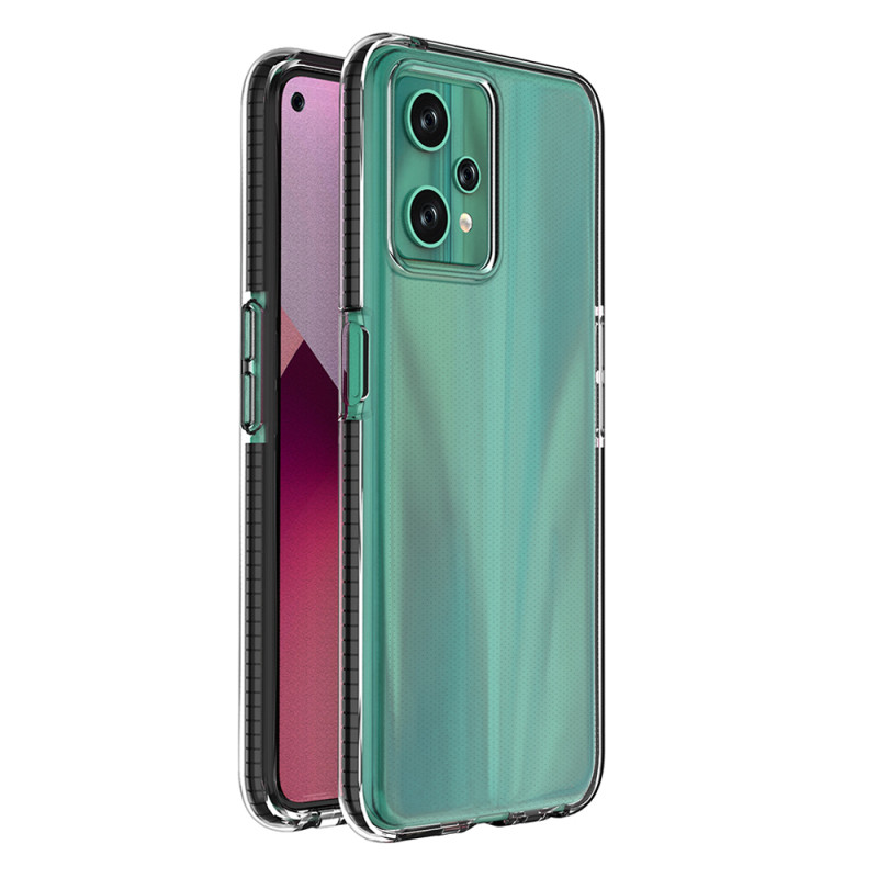 Spring Case Realme 9 Pro silikoninis dangtelis su rėmeliu, juodas