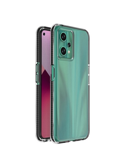 Spring Case Realme 9 Pro silikoninis dangtelis su rėmeliu, juodas