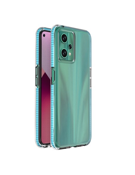 Spring Case Realme 9 Pro silikoninis dangtelis su šviesiai mėlynu rėmeliu