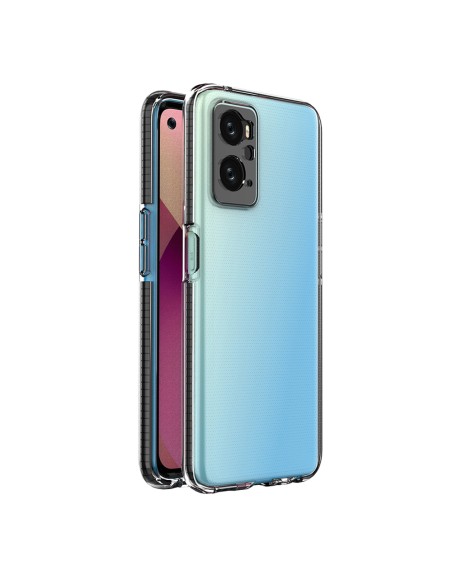 Spring Case dėklas, skirtas Realme 9i, Oppo A36 / A76 / A96 silikoninis dangtelis su rėmeliu juodas
