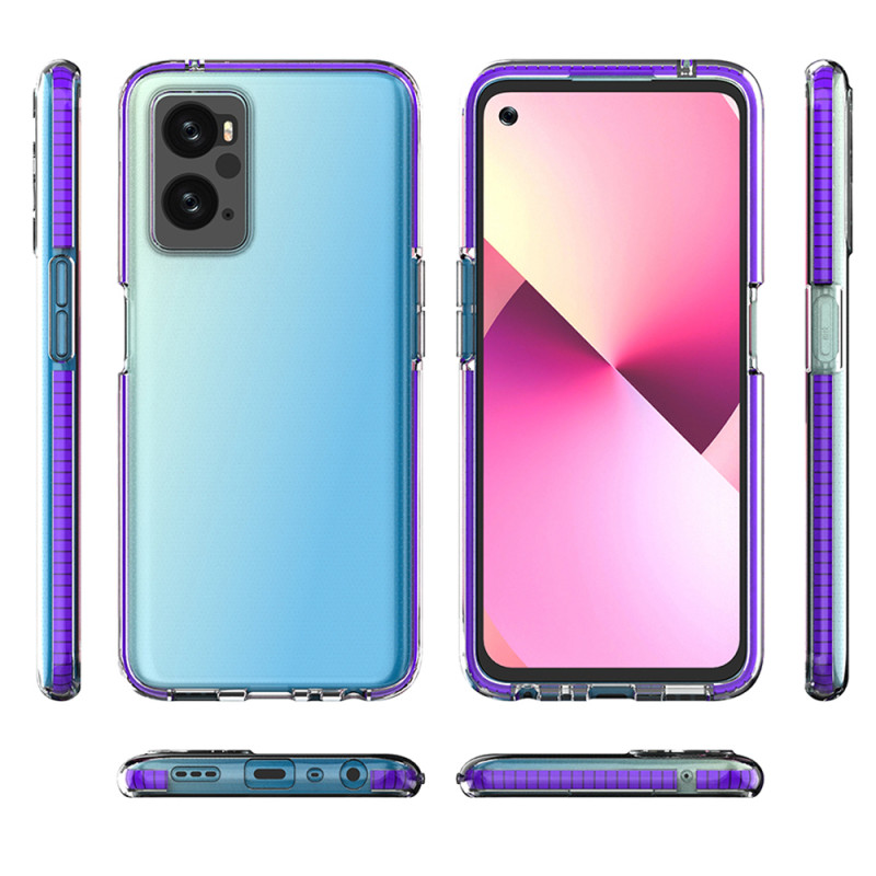 Spyruoklinis dėklas, skirtas Realme 9i, Oppo A36 / A76 / A96 silikoninis dangtelis su šviesiai rožiniu rėmeliu