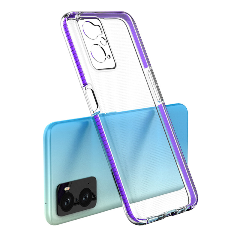 Spyruoklinis dėklas, skirtas Realme 9i, Oppo A36 / A76 / A96 silikoninis dangtelis su šviesiai rožiniu rėmeliu