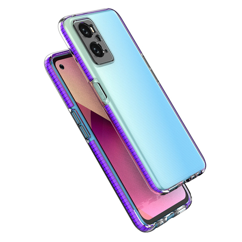 Spyruoklinis dėklas, skirtas Realme 9i, Oppo A36 / A76 / A96 silikoninis dangtelis su šviesiai rožiniu rėmeliu