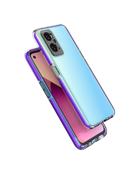 Spring Case Realme 9i, Oppo A36 / A76 / A96 silikoninis dangtelis su rėmeliu šviesiai mėlynas