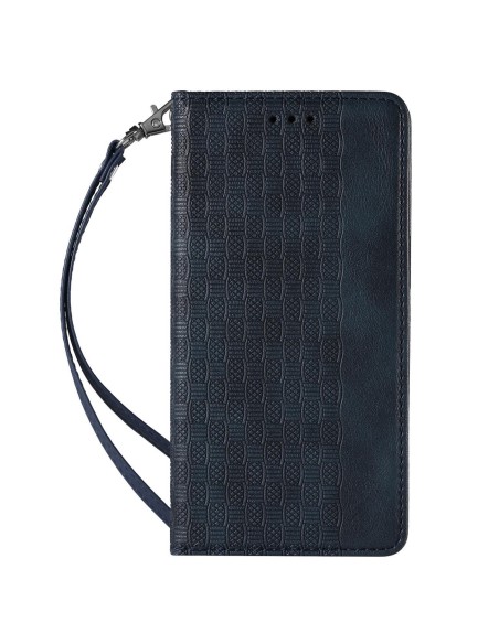 Magnetinio dirželio dėklas, skirtas Samsung Galaxy A23 5G atverčiamas dangtelis piniginės mini dirželis, mėlynas