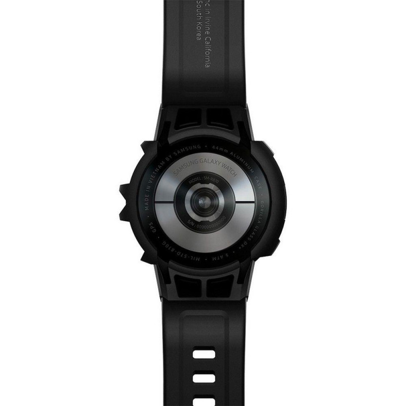 Spigen Rugged Armor Pro dėklas su dirželiu, skirtas Samsung Galaxy Watch 4/ 5 (44 mm) – pilkas
