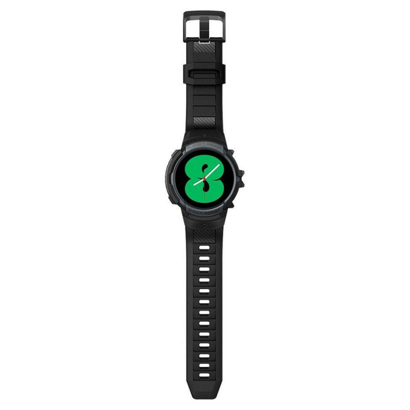 Spigen Rugged Armor Pro dėklas su dirželiu, skirtas Samsung Galaxy Watch 4/ 5 (44 mm) – pilkas