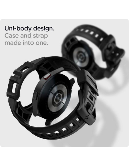 Spigen Rugged Armor Pro dėklas su dirželiu, skirtas Samsung Galaxy Watch 4/ 5 (44 mm) – pilkas Spigen Rugged Armor Pro dėklas su dirželiu, skirtas Samsung Galaxy Watch 4/ 5 (44 mm) – pilkas
