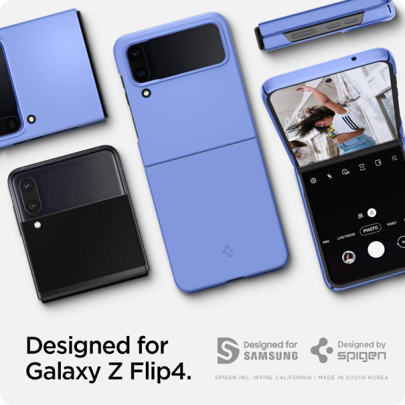 Spigen Airskin dėklas, skirtas Samsung Galaxy Z Flip 4 - mėlynas