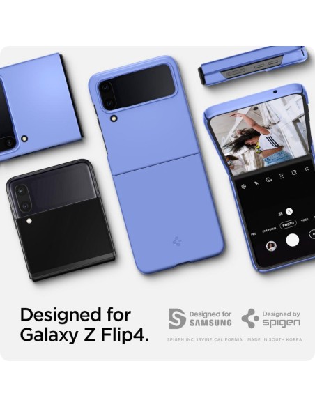Spigen Airskin dėklas, skirtas Samsung Galaxy Z Flip 4 - mėlynas Spigen Airskin dėklas, skirtas Samsung Galaxy Z Flip 4 - mėlynas