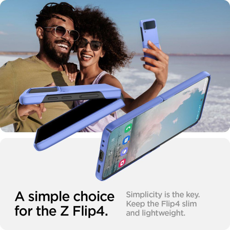 Spigen Airskin dėklas, skirtas Samsung Galaxy Z Flip 4 - mėlynas