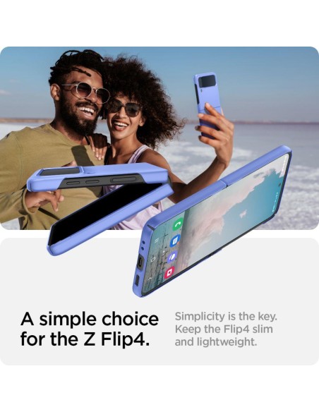 Spigen Airskin dėklas, skirtas Samsung Galaxy Z Flip 4 - mėlynas Spigen Airskin dėklas, skirtas Samsung Galaxy Z Flip 4 - mėlynas