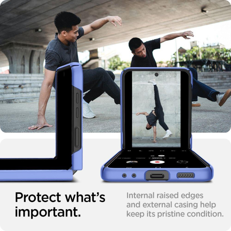 Spigen Airskin dėklas, skirtas Samsung Galaxy Z Flip 4 - mėlynas