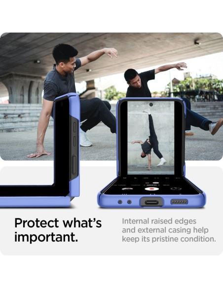 Spigen Airskin dėklas, skirtas Samsung Galaxy Z Flip 4 - mėlynas Spigen Airskin dėklas, skirtas Samsung Galaxy Z Flip 4 - mėlynas