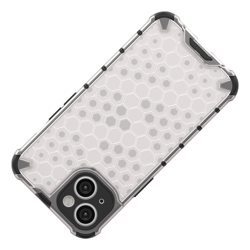 Korinis iPhone 14 dėklas, šarvuotas hibridinis dangtelis, juodas
