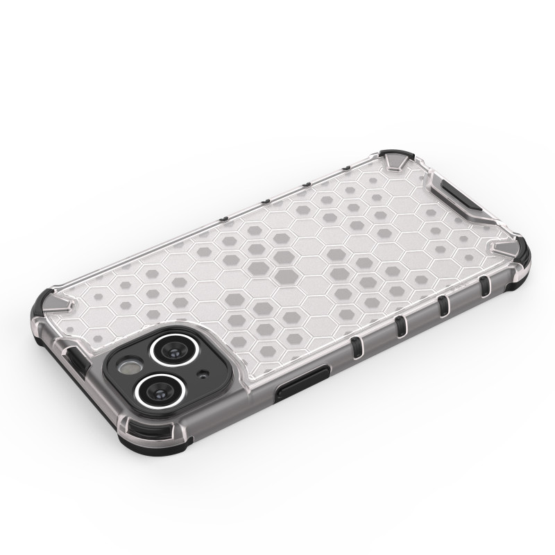 Korinis iPhone 14 dėklas, šarvuotas hibridinis dangtelis, juodas
