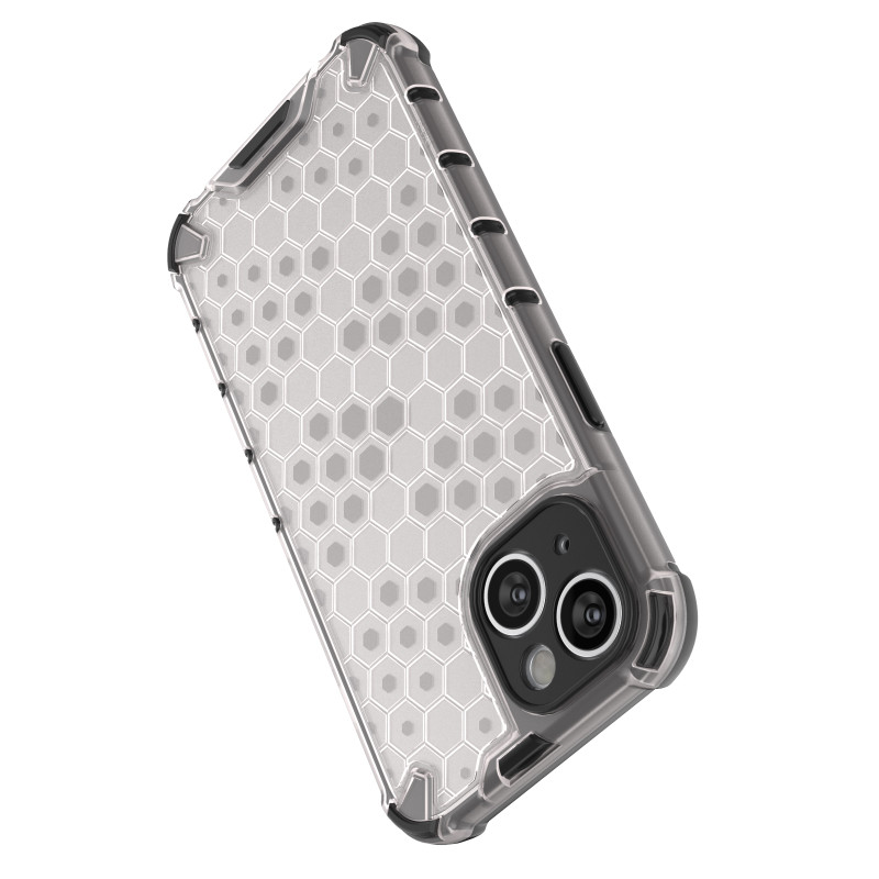 Korinis iPhone 14 dėklas, šarvuotas hibridinis dangtelis, juodas