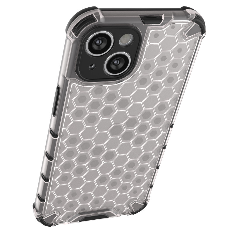 Korinis iPhone 14 dėklas, šarvuotas hibridinis dangtelis, juodas
