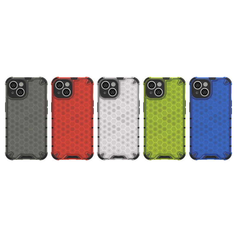 Korinis iPhone 14 dėklas, šarvuotas hibridinis dangtelis, juodas