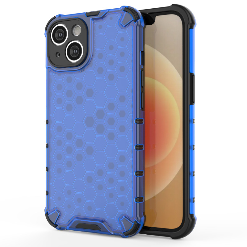 Korinis iPhone 14 dėklas, šarvuotas hibridinis dangtelis, mėlynas Korinis iPhone 14 dėklas, šarvuotas hibridinis dangtelis, mėlynas