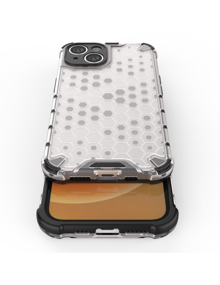 Korinis iPhone 14 Plus dėklas, šarvuotas hibridinis dangtelis, juodas