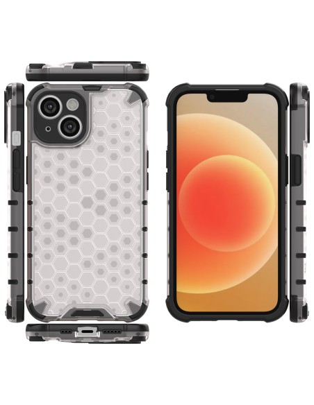 Korinis iPhone 14 Plus dėklas, šarvuotas hibridinis dangtelis, juodas