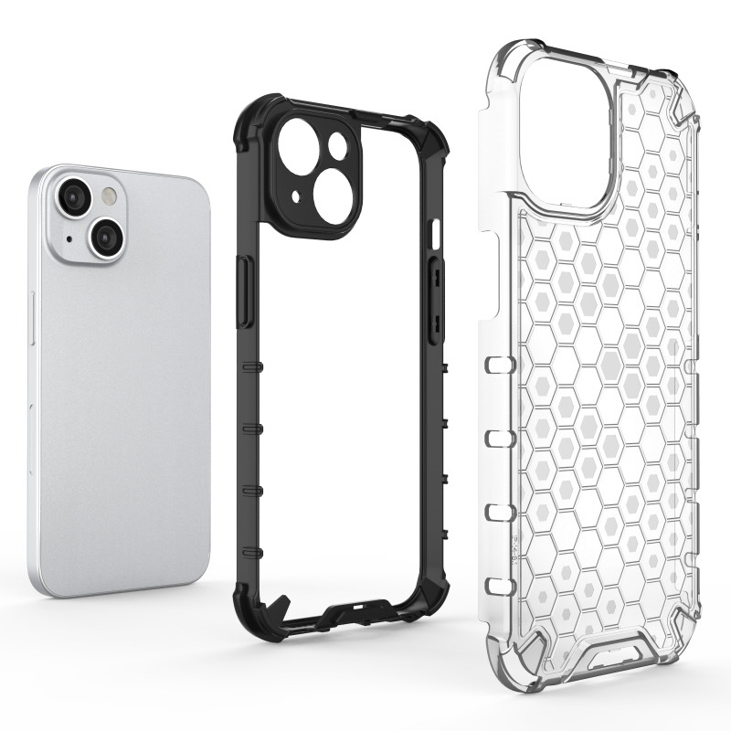 Korinis iPhone 14 Plus dėklas, šarvuotas hibridinis dangtelis, mėlynas