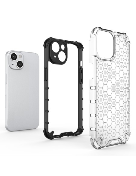 Korinis iPhone 14 Plus dėklas, šarvuotas hibridinis dangtelis, mėlynas Korinis iPhone 14 Plus dėklas, šarvuotas hibridinis dangtelis, mėlynas