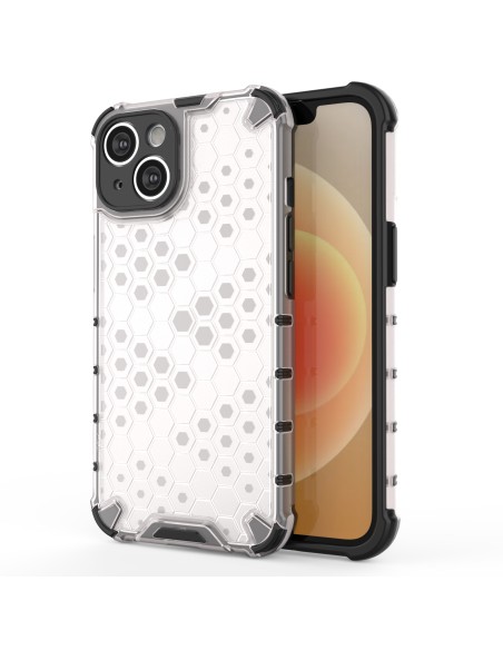 Korinis iPhone 14 Plus dėklas, šarvuotas hibridinis dangtelis, skaidrus