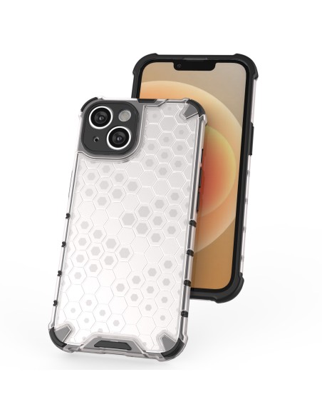 Korinis iPhone 14 Plus dėklas, šarvuotas hibridinis dangtelis, skaidrus