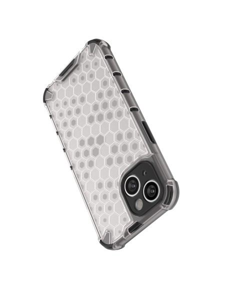 Korinis iPhone 14 Plus dėklas, šarvuotas hibridinis dangtelis, skaidrus