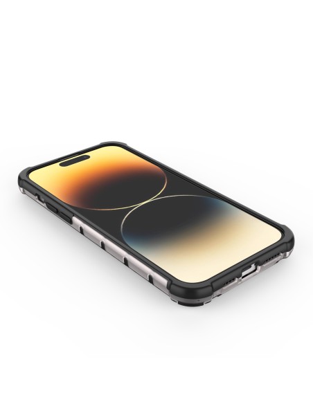 Korinis iPhone 14 Pro dėklas, šarvuotas hibridinis dangtelis, juodas Korinis iPhone 14 Pro dėklas, šarvuotas hibridinis dangtelis, juodas