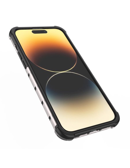 Korinis iPhone 14 Pro dėklas, šarvuotas hibridinis dangtelis, juodas Korinis iPhone 14 Pro dėklas, šarvuotas hibridinis dangtelis, juodas