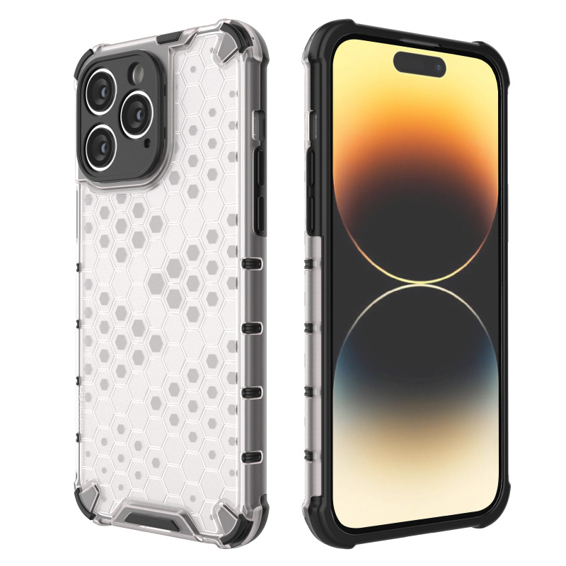 Korinis iPhone 14 Pro dėklas, šarvuotas hibridinis dangtelis, juodas