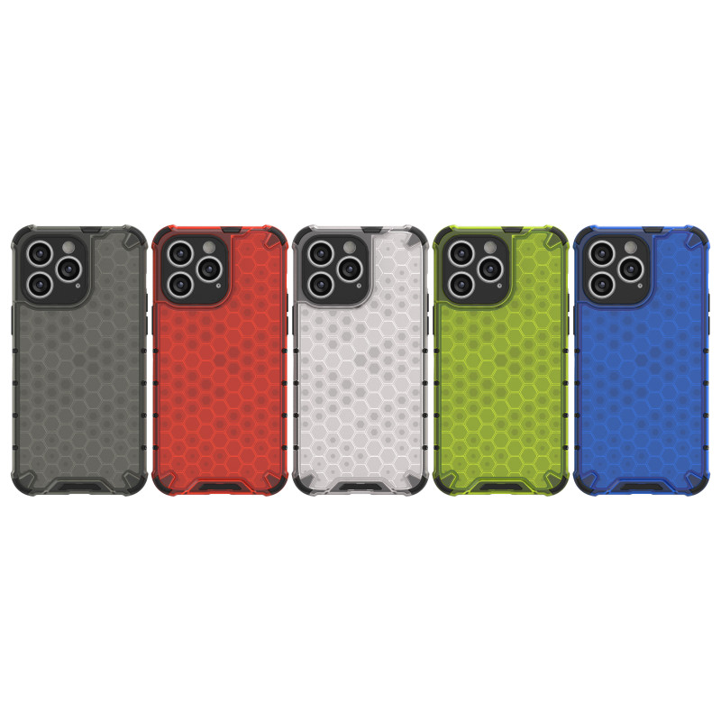 Korinis iPhone 14 Pro dėklas, šarvuotas hibridinis dangtelis, juodas