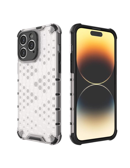 Korinis iPhone 14 Pro dėklas, šarvuotas hibridinis dangtelis, skaidrus